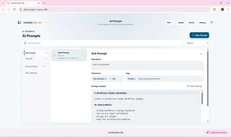 AI Prompt Page