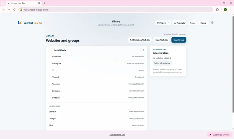 Library - Websites and groups